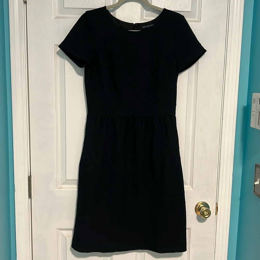 Brooks Brothers Black Short Sleeve Midi Dress